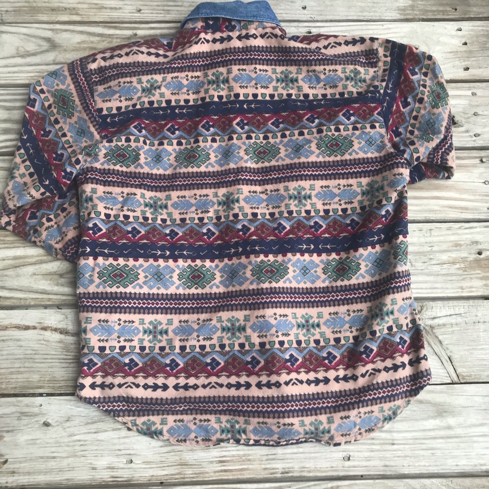 Cotton Aztec Print Button Up Jacket - Picture 6 of 8